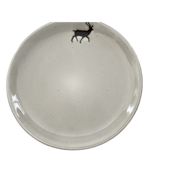 Pottery Barn Set of 4 Rustic Reindeer Salad Plates 9 1/4" - Picture 8 of 14